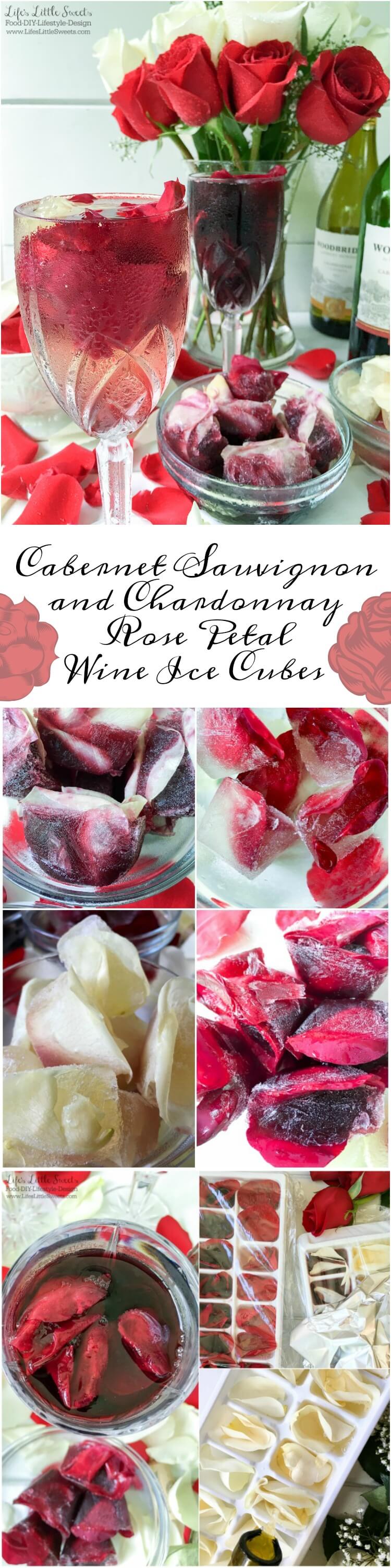 Sauvignon and Chardonnay Rose Petal Wine Ice Cubes