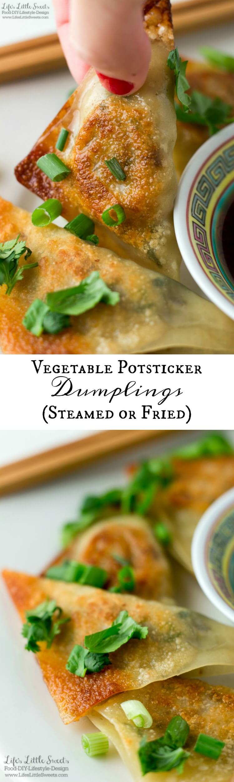 Vegetable Potsticker Dumplings (Steamed or Fried) Soy Sauce, Chinese