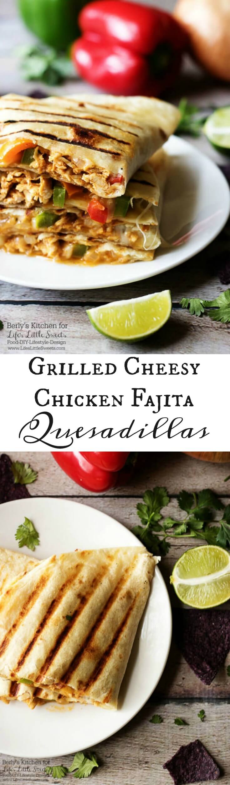 Grilled Cheesy Chicken Fajita Quesadillas