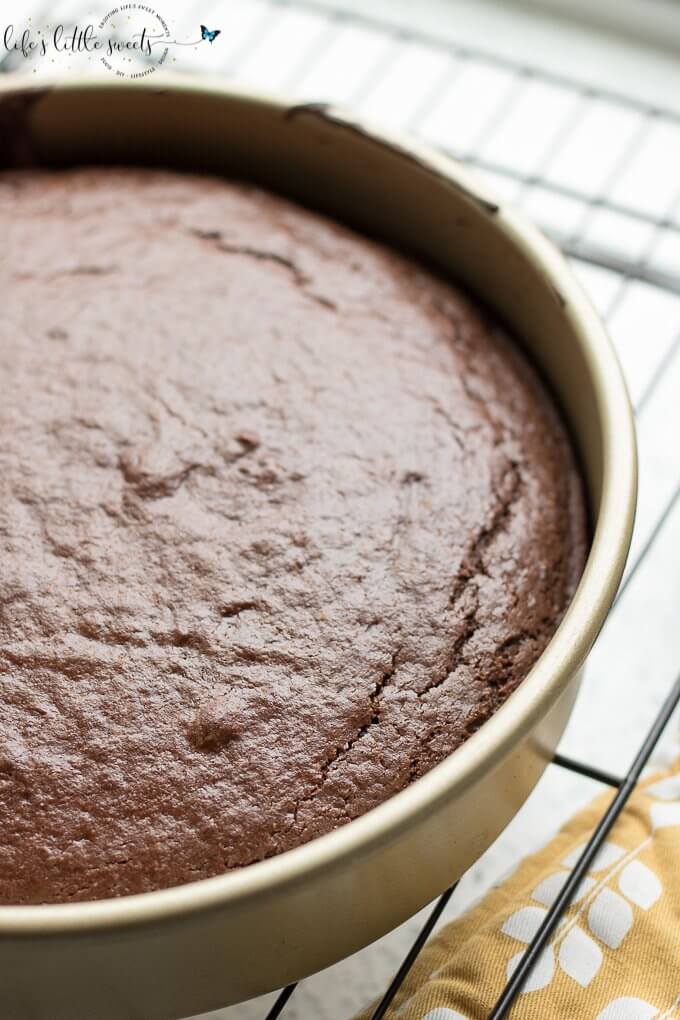 Gluten-Free Mocha Cake in a pan