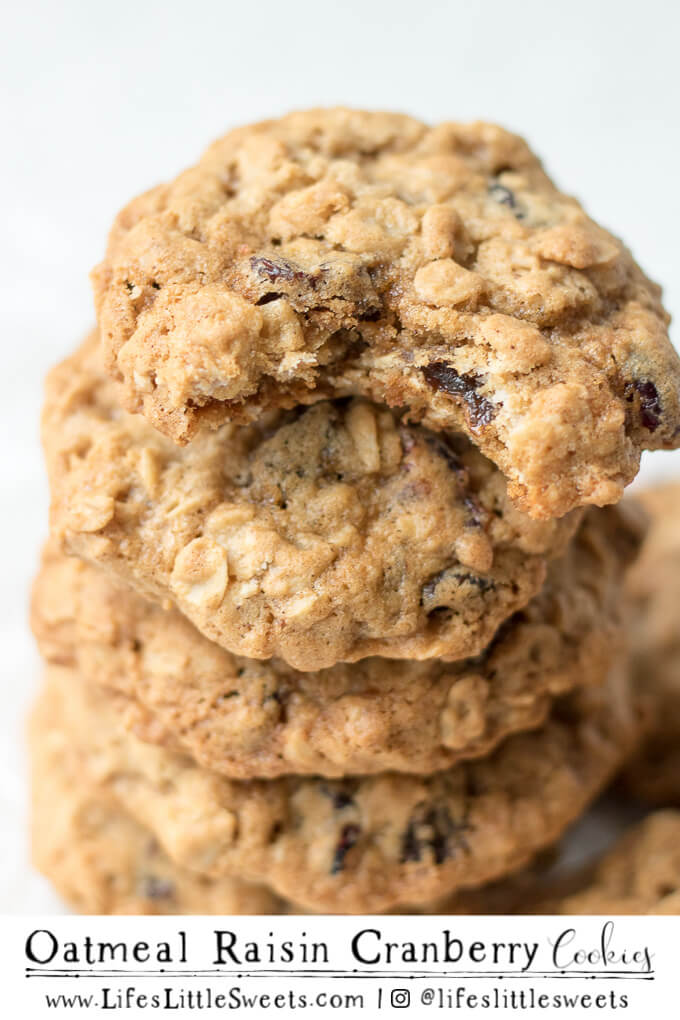 a stack of Oatmeal Raisin Cranberry Cookies 