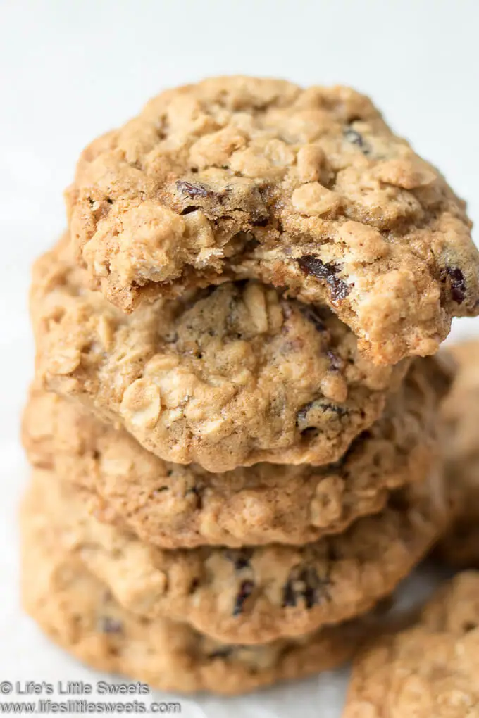 a stack Oatmeal Raisin Cranberry Cookies