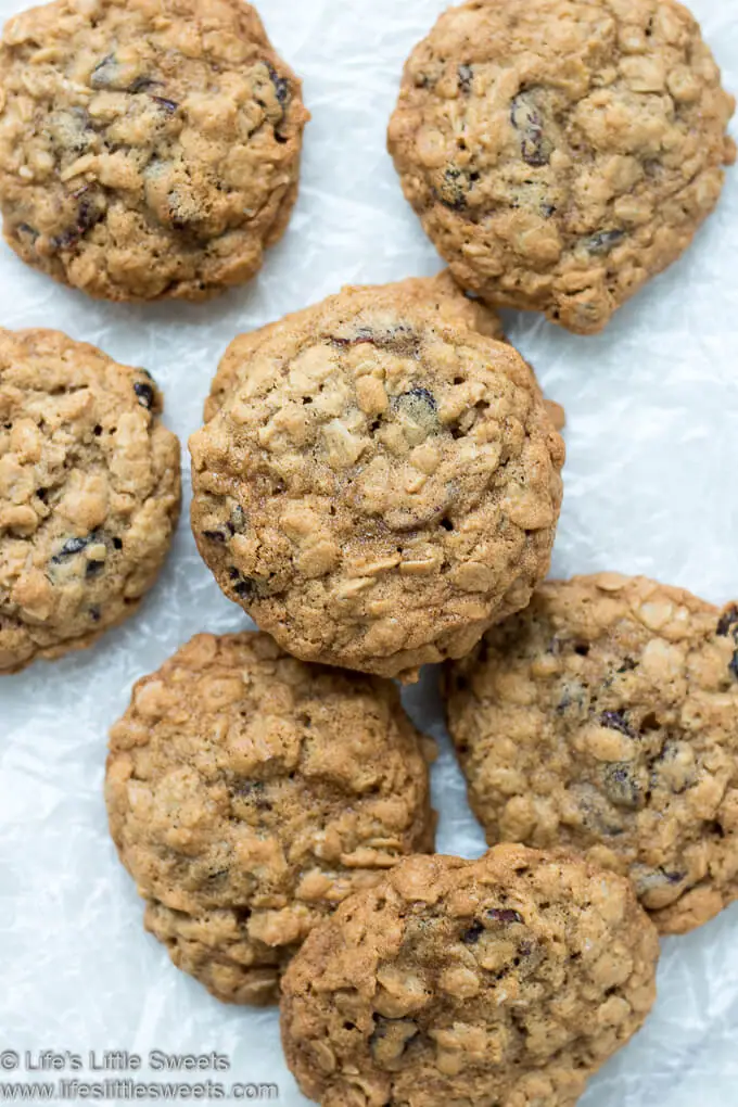 Oatmeal Raisin Cranberry Cookies overhead