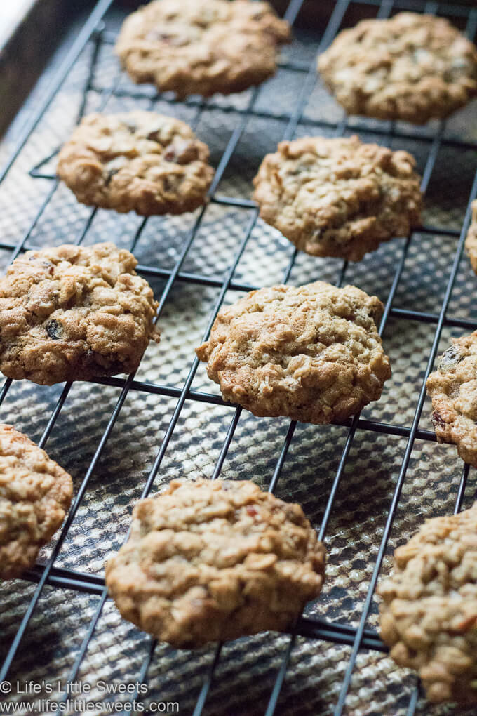 Oatmeal Raisin Cranberry Cookies on a wire rack