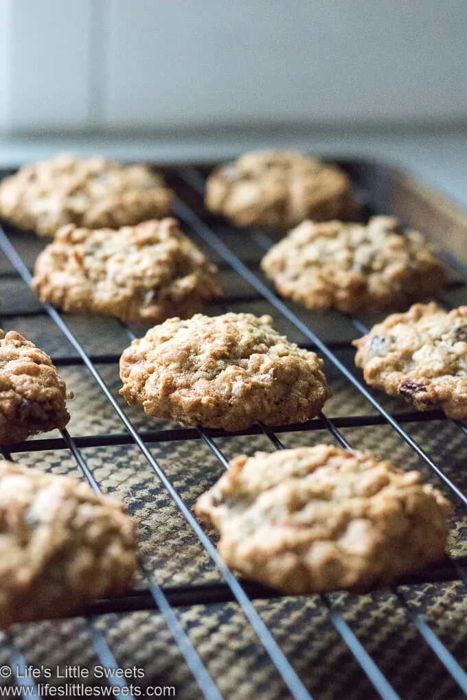 Oatmeal Raisin Cranberry Cookies on wire rack
