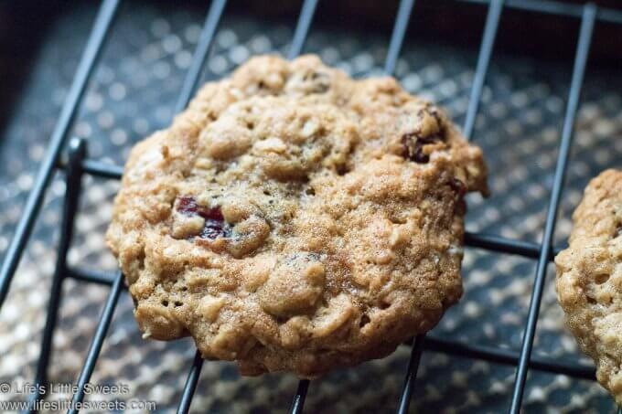 Oatmeal Raisin Cranberry Cookies cooling on a rack
