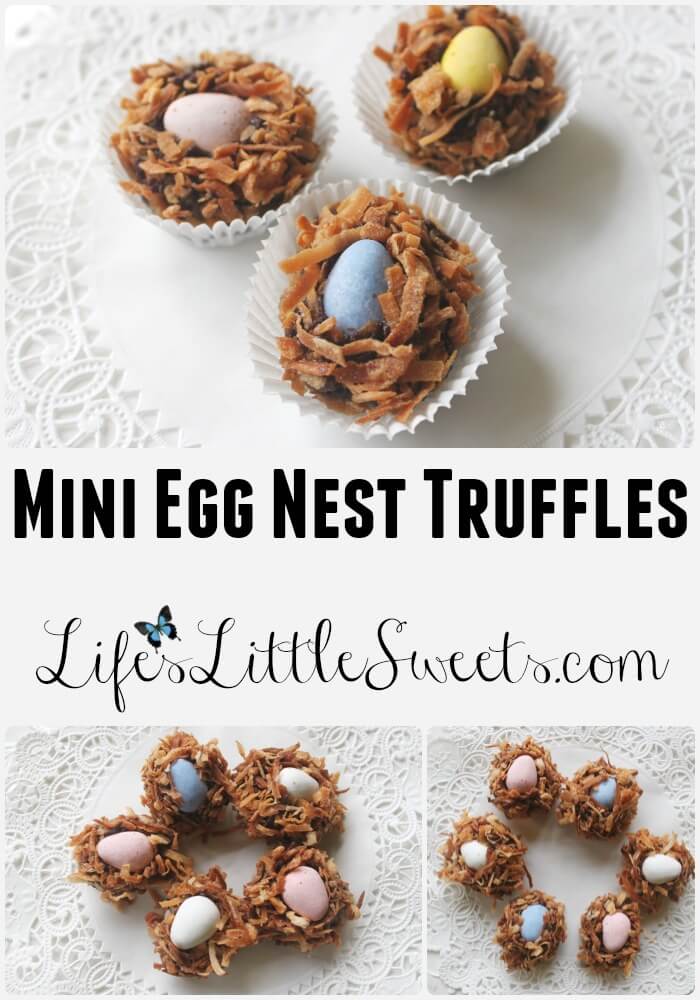 Mini Egg Nest Truffles on a doily 