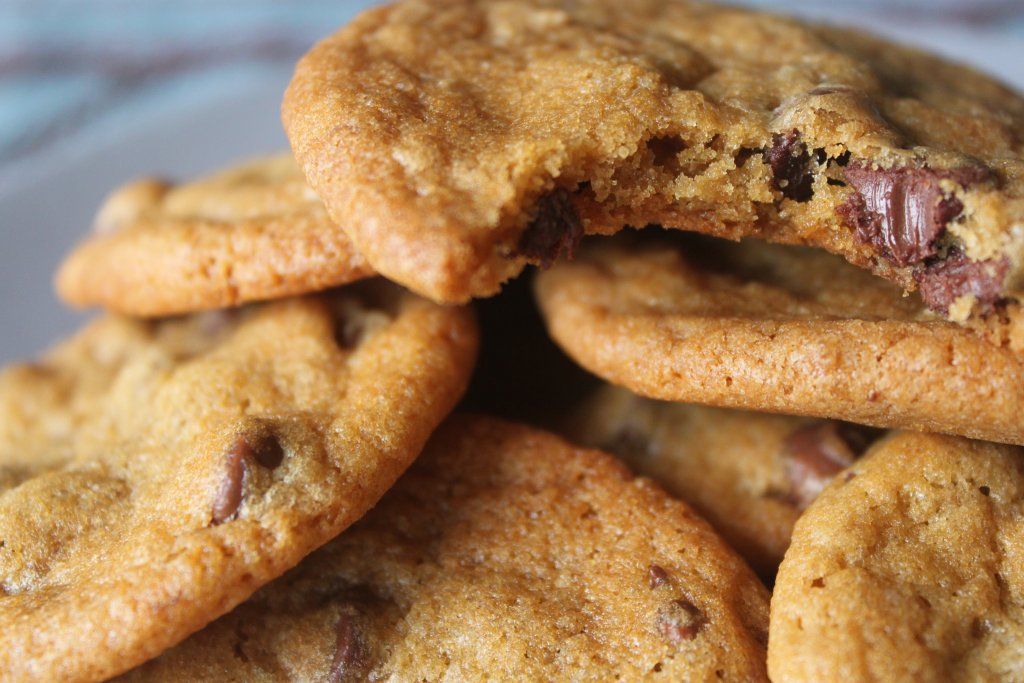Chewy with a crispy edge - that's how I like my chocolate chip cookies!