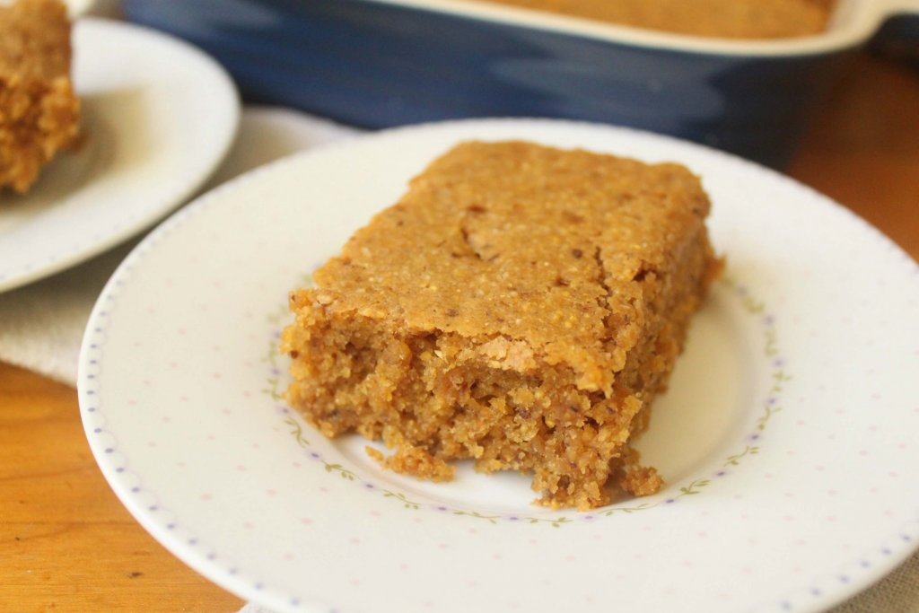 naturally sweet cornbread slice on a plate