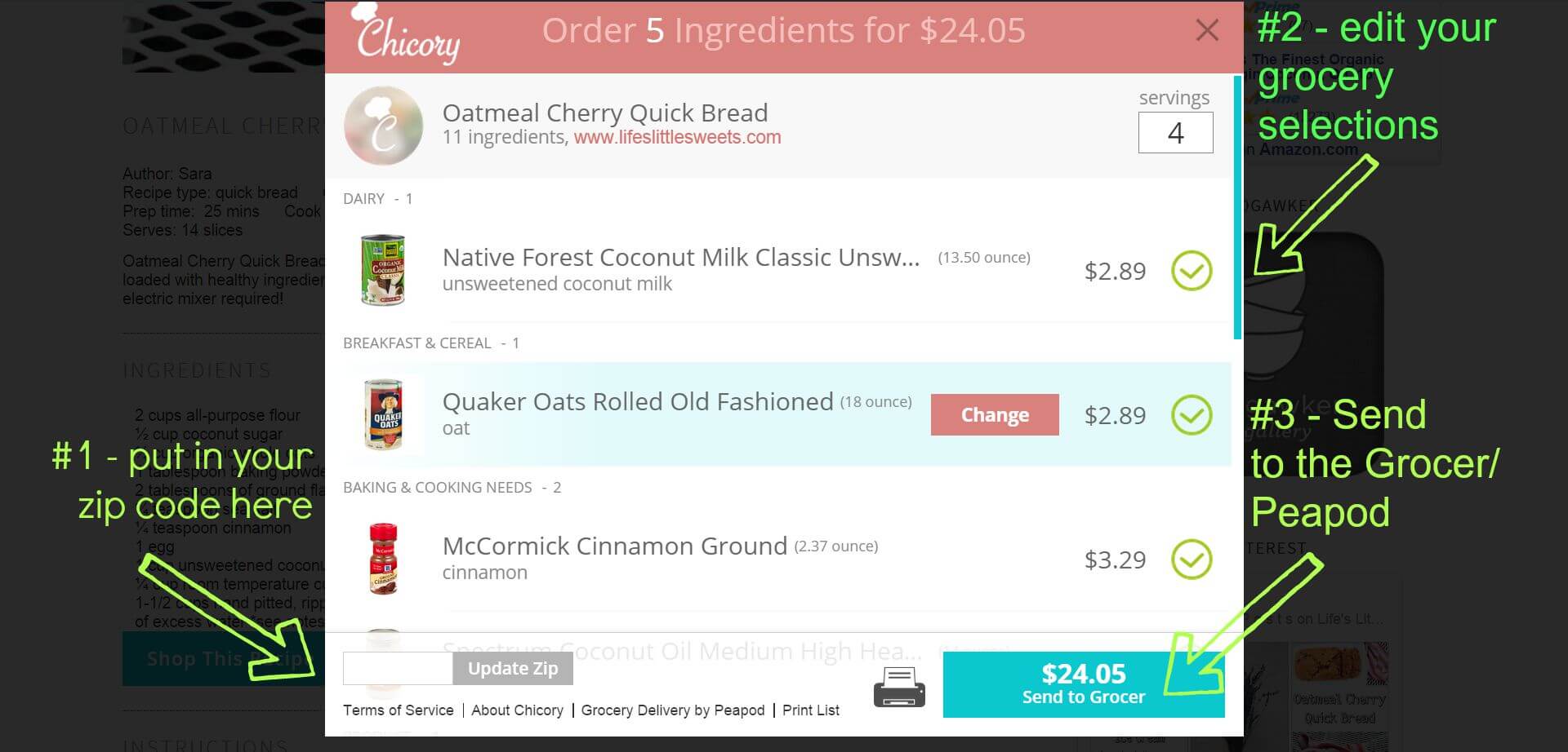 Chicory Tutorial & Peapod Coupon! Life's Little Sweets