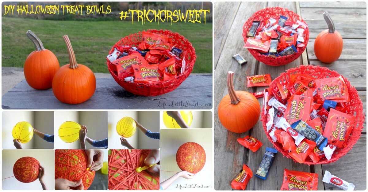 This fun, easy, family-friendly activity, only has 5 steps and makes two bowls for treats at your next Halloween party, trunk or treat event, trick or treating or any gathering! #ad #TrickOrSweet #CollectiveBias