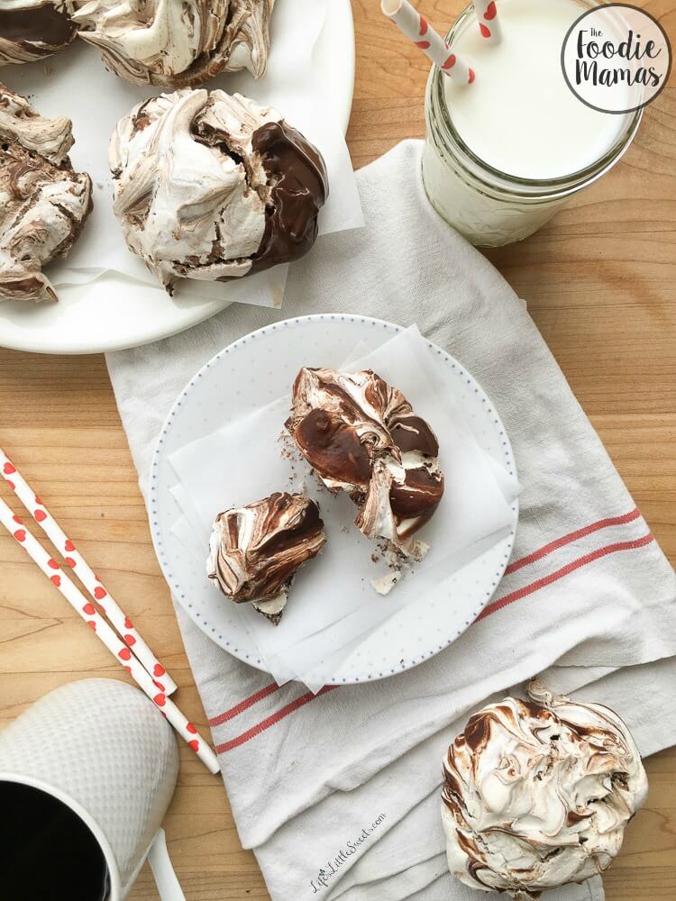 Chocolate Swirl Meringue Cookies have only 5 ingredients and are a decadent alternative to a traditional cookie. Be sure to check out the other #FoodieMamas Chocolate recipes in the roundup!