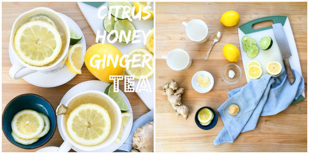 Citrus Honey Ginger Tea is an invigorating, fresh, hot, tea drink to help banish winter health woes and it is our go-to cold & flu remedy.