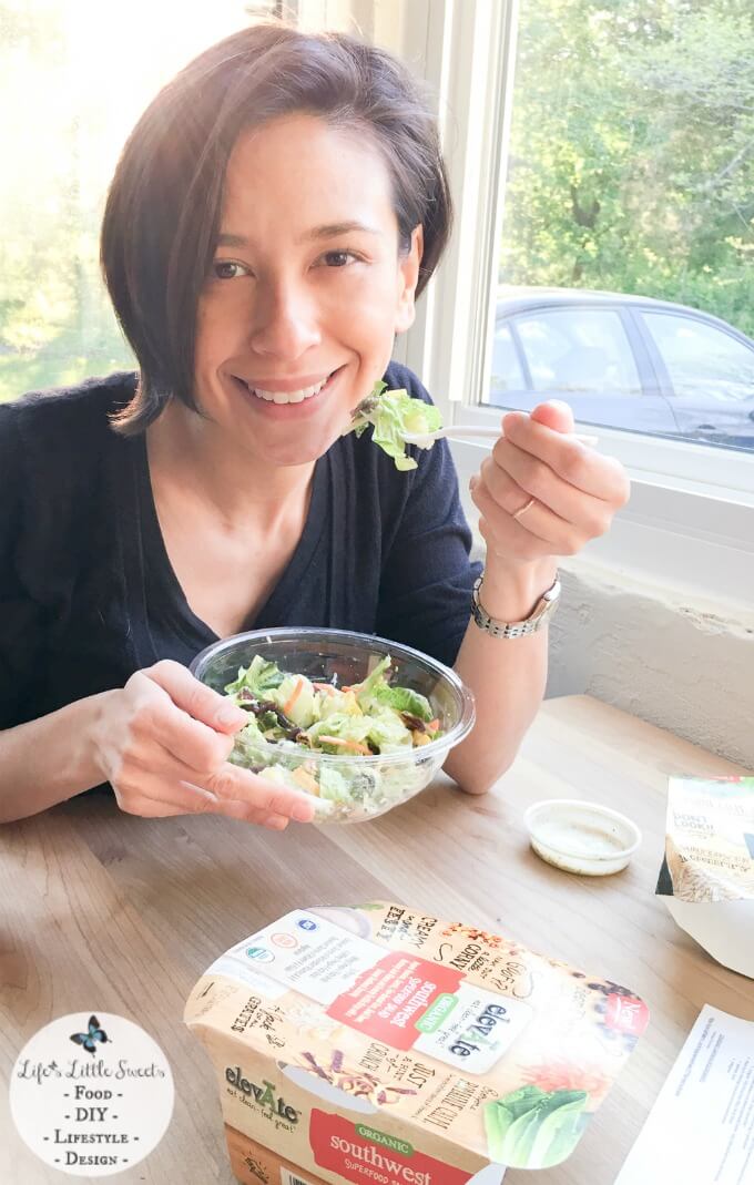 Enjoying my salad - How To Get Your Afternoon Back & Salad For Dinner with Ready Pac elevĀte Salads at Wegman's 680x1069