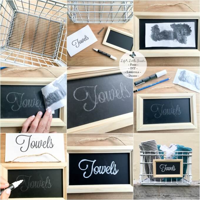 This DIY Industrial Bath Towel Crate with Chalkboard Sign is easily made with a few materials and it brings both industrial and handmade vibe to your home or bathroom with a customized hand-lettered chalkboard! Check out my review of Shout® Trigger Triple-Acting Stain Remover which is a tool that I used to help me with laundry stains! #ad #ShoutSolutions #CollectiveBias