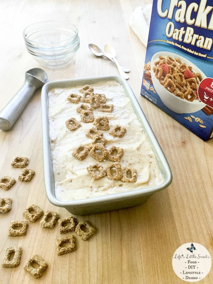 Cracklin' Oat Bran Banana Ice Cream has only 2 ingredients, is no-churn, dairy-free and so easy to make! This is one ice cream that is perfectly alright to have for breakfast or anytime of day! Get a bunch of ripe bananas and let's do this! #ad #ReimagineCereal #CollectiveBias
