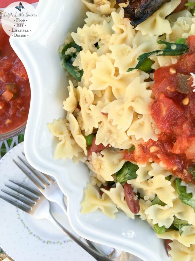 Savory Mini Farfalle Pasta Quinoa Salsa Salad #ad | Here are 12 Father's Day delicious Recipes! Looking for recipe inspiration for Father's Day? We got you covered from savory breakfast, family style main dishes, sides to sweet dessert options. www.lifeslittlesweets.com