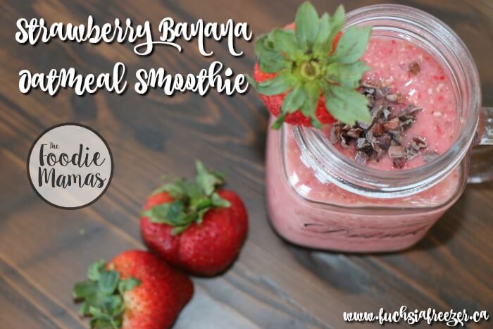 Strawberry Banana Oatmeal Smoothie from Kaitie Lawlor | Fuchsia Freezer