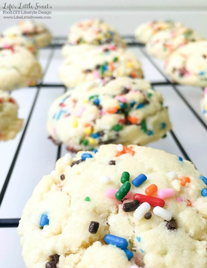 These Easy Funfetti Sugar Cookies are chewy, fluffy and sprinkled with color throughout. With only 9 simple pantry ingredients, you can enjoy these festive cookies in less than 30 minutes!