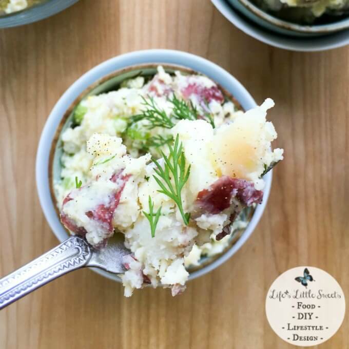 Red Potato Salad with Dill has crisp celery, onion, Dijon mustard and eggs, giving it a satisfying crunch and flavor. This classic and cool Summer salad feeds a crowd, making it perfect for BBQs, potlucks or a recipe to last during the week.