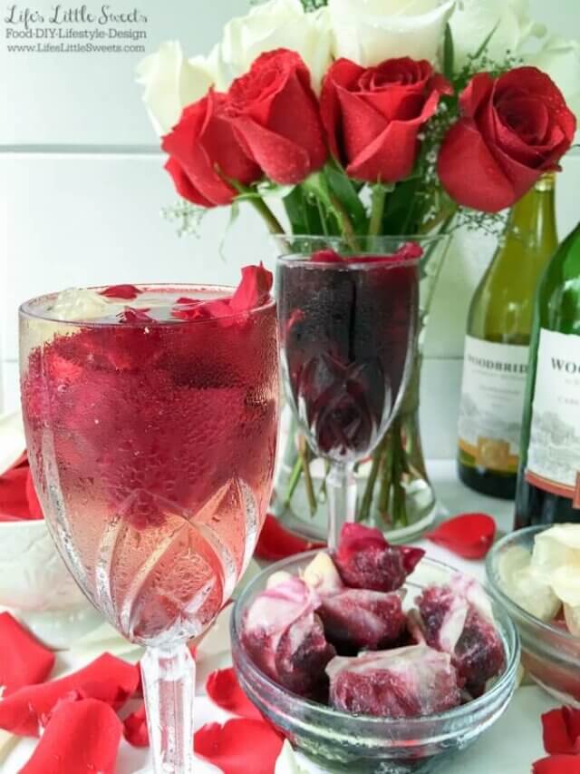Cabernet Sauvignon and Chardonnay Rose Petal Wine Ice Cubes Story