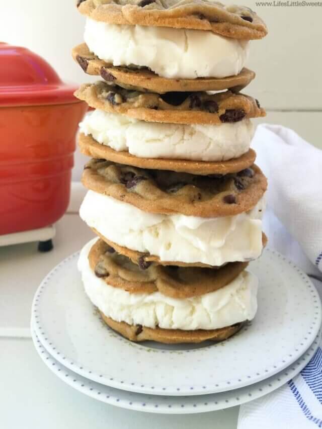 2-Ingredient Chocolate Chip Cookie Ice Cream Sandwiches Story