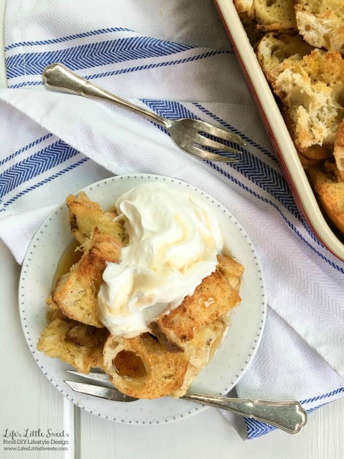 Baked French Toast Casserole is made with 2 crusty French baguette loaves, and has all the delicious flavor and spices of French toast just in casserole form to feed a crowd! Assemble this the night before and toss it in the oven in the morning!