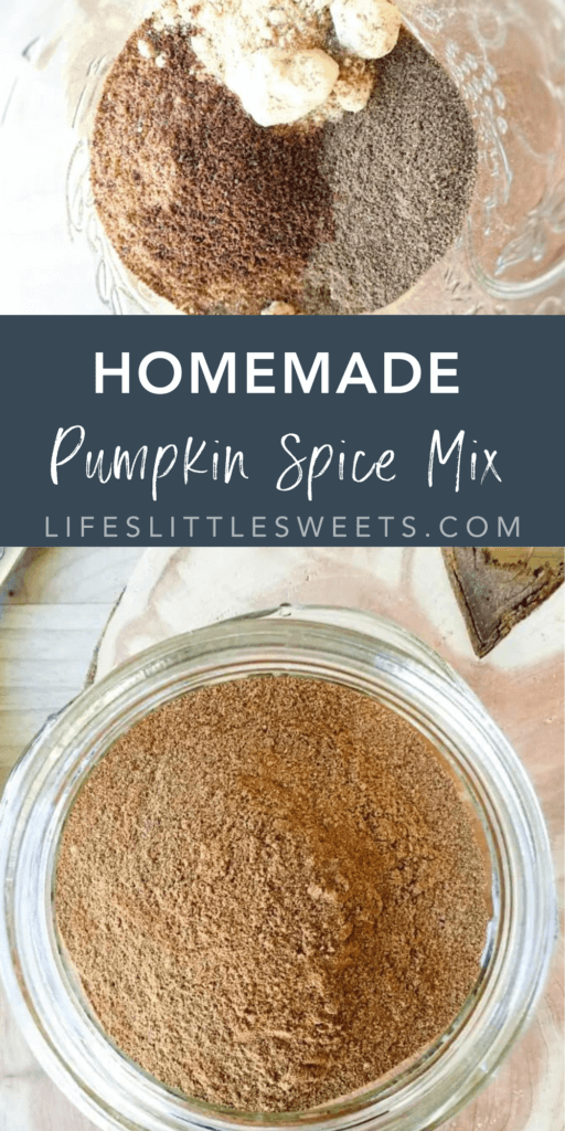 homemade pumpkin spice mix with text overlay