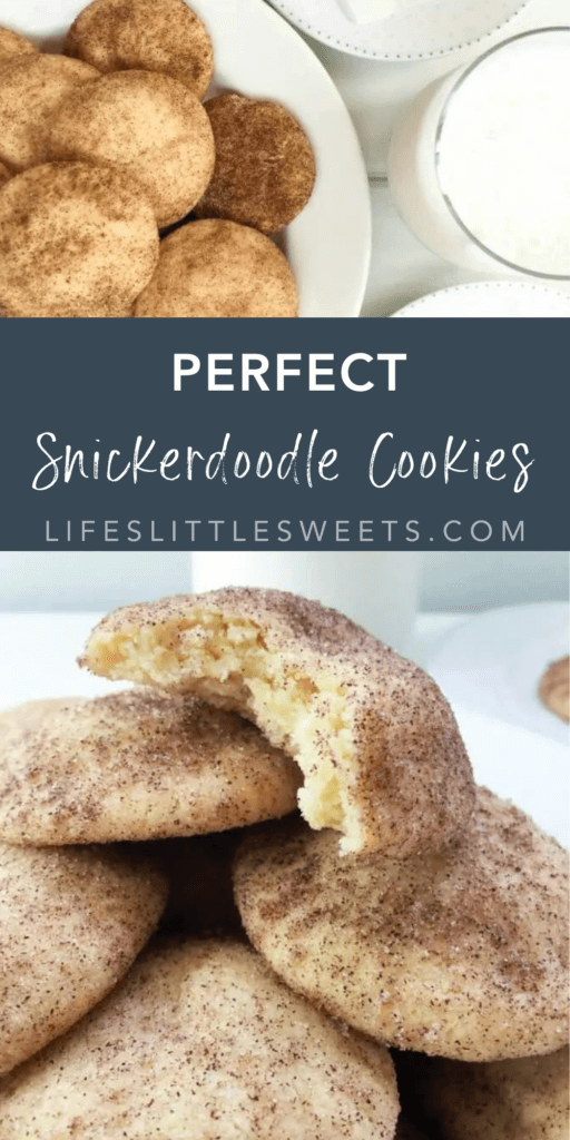 perfect snickerdoodle cookies with text overlay