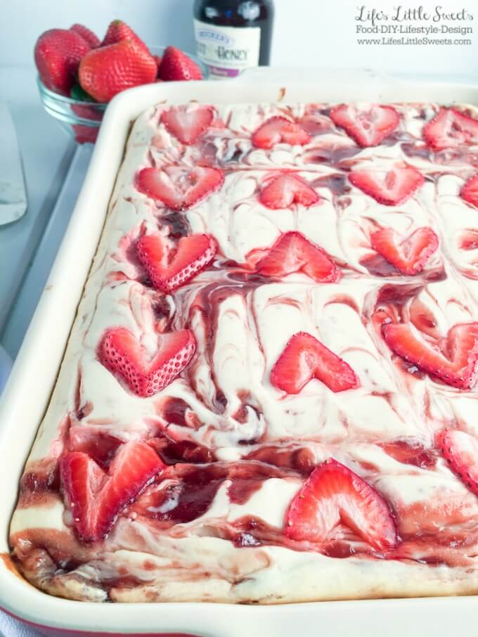 ? This Brownie Bottom Marbled Strawberry Cheesecake is so fruity, chocolate-y and full of cheesecake goodness. This is a one-pan dessert that is perfect to bring to the Thanksgiving dessert table because it feeds a crowd with 12 servings. I use Smucker's Fruit & Honey Strawberry Fruit Spread in the marbled cheesecake layer with yummy results! #ad #EasyHolidayEats #CollectiveBias @Smuckers @Walmart