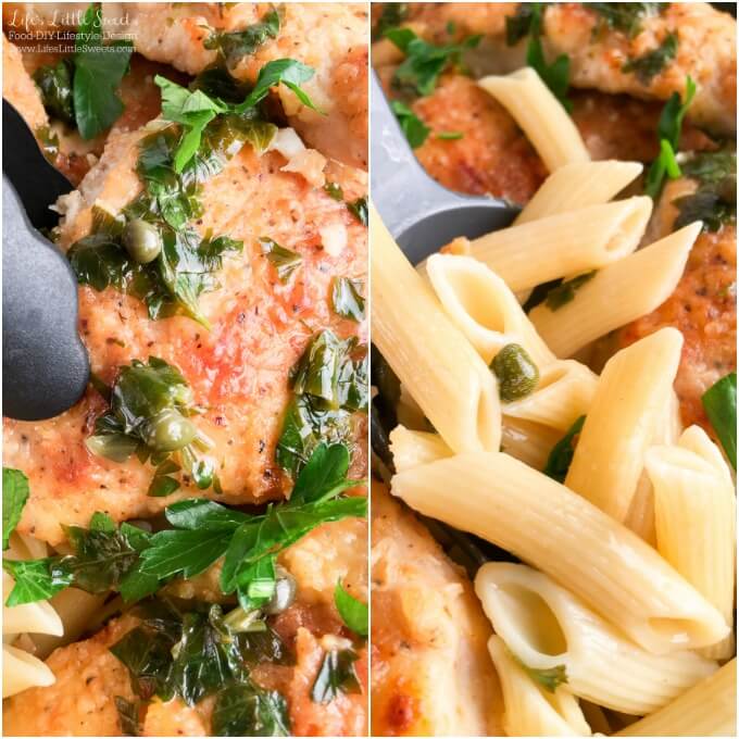 ? Lemon Chicken Piccata Penne Pasta - Lemon, capers, chicken, Penne pasta, butter - perfection has been reached! This Lemon Chicken Piccata Penne Pasta is a solid dinner recipe right here. Make it now, your taste buds will thank me. (with dairy-free option, 4-6 servings) #ad #FamilyPastaTime @BarillaUS @Target #CollectiveBias