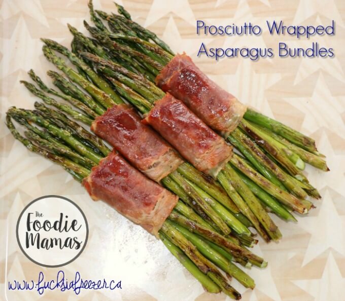Proscuttio Wrapped Asparagus Bundles | Kaitie Lawlor of Fuchsia Freezer - 14 Incredible Holiday Side Dish Recipes #FoodieMamas