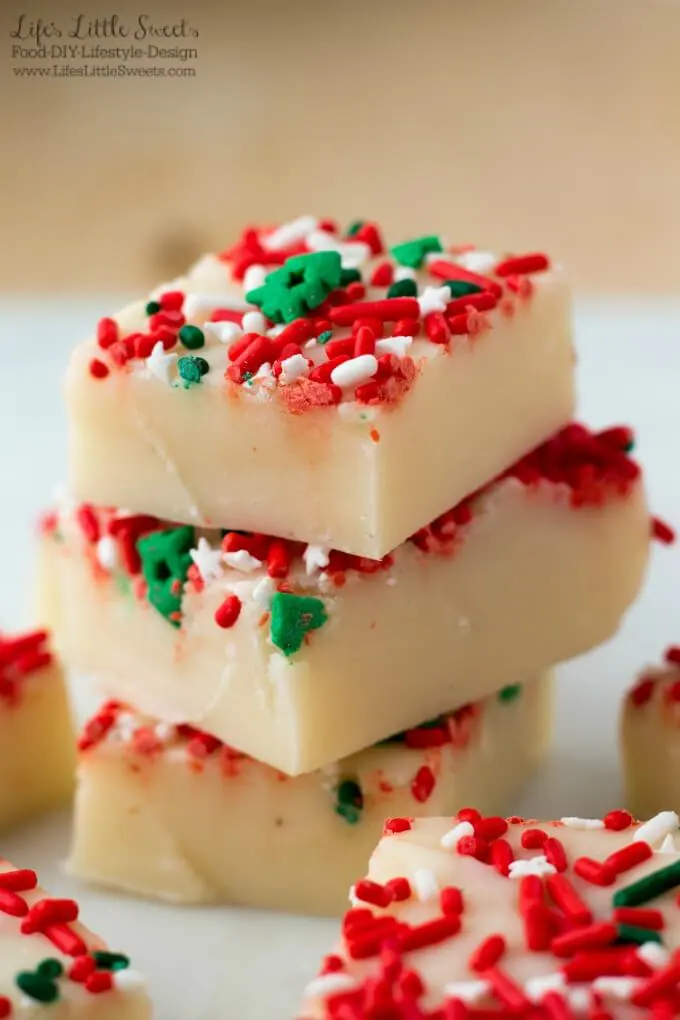 White Chocolate Eggnog Fudge www.LifesLittleSweets.com