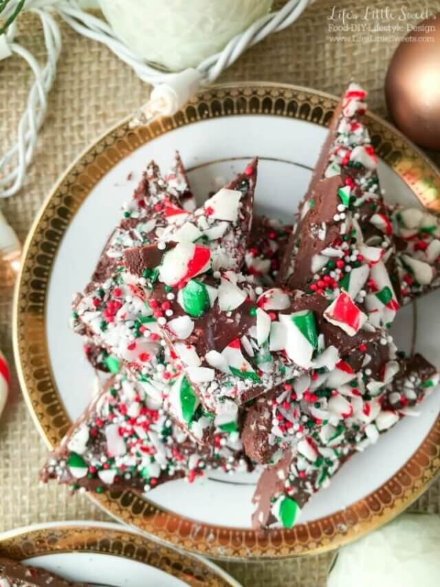 Peppermint Candy Cane Chocolate Bark Story