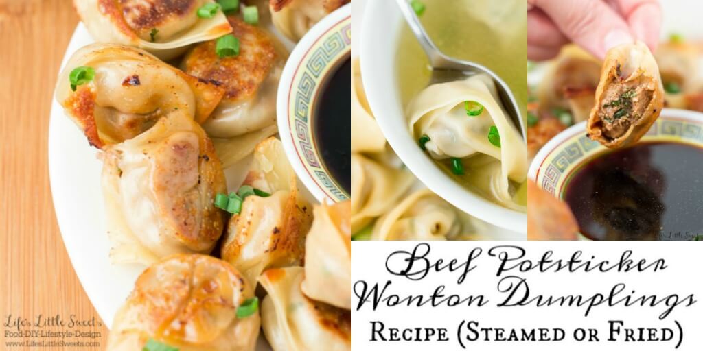 Beef Potsticker Wonton Dumplings Steamed or Fried Life's Little Sweets