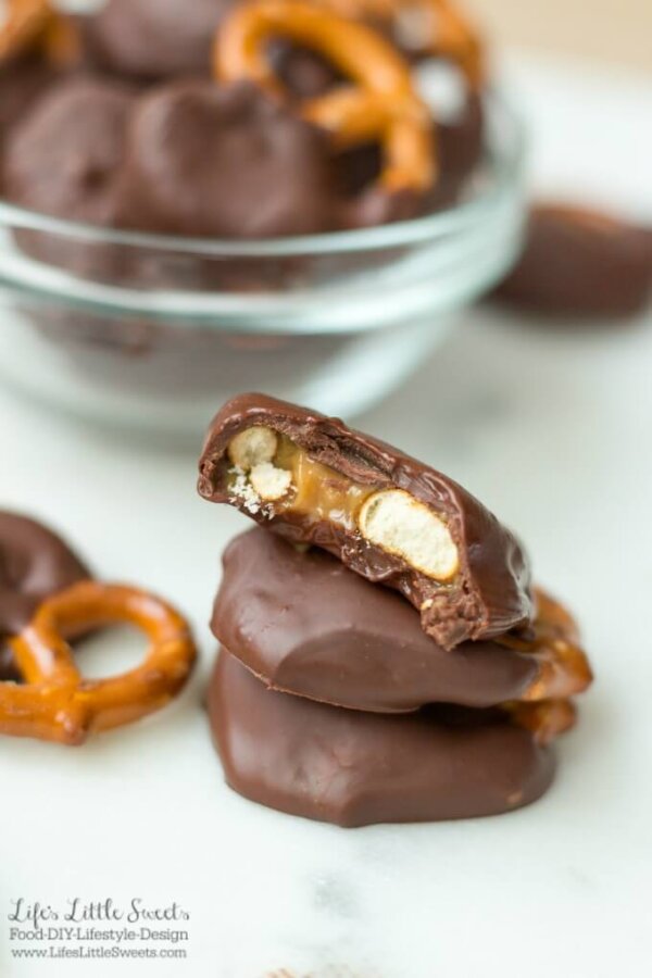 Chocolate Caramel Dipped Pretzels Life's Little Sweets