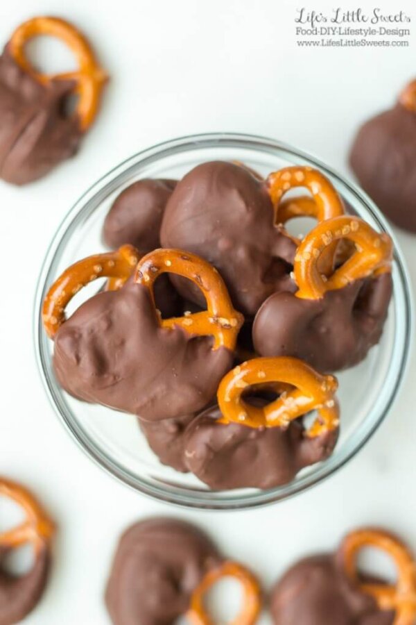 Chocolate Caramel Dipped Pretzels Life's Little Sweets