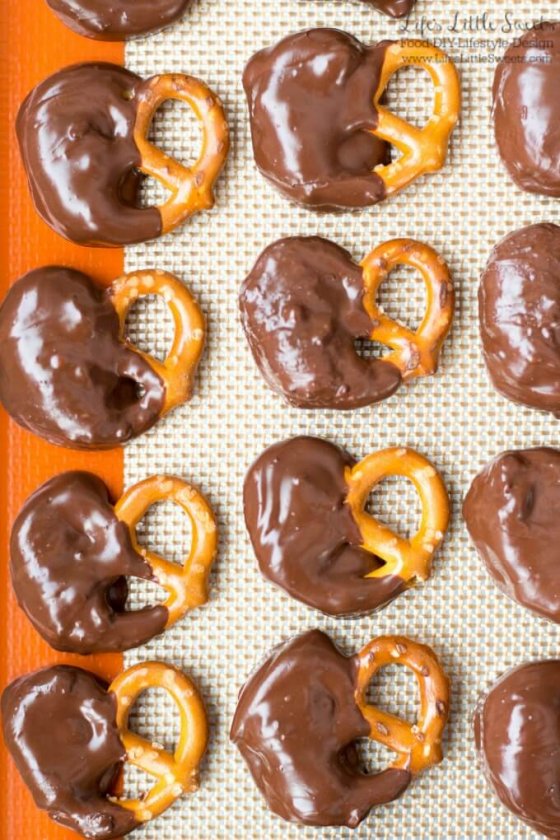 Chocolate Caramel Dipped Pretzels Life's Little Sweets
