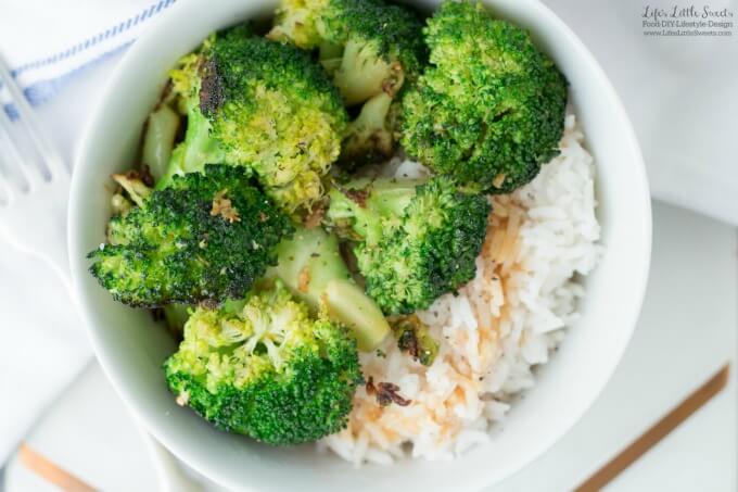 Stir-Fried Ginger Garlic Broccoli is delicious served with rice and drizzled with soy sauce. We added this simple veggie dish to our #meatlessmonday repertoire. (Vegan)