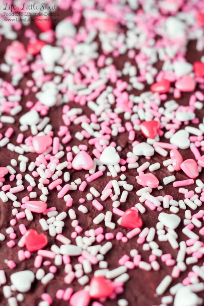 Valentine's Day Saltine Toffee with sprinkles
