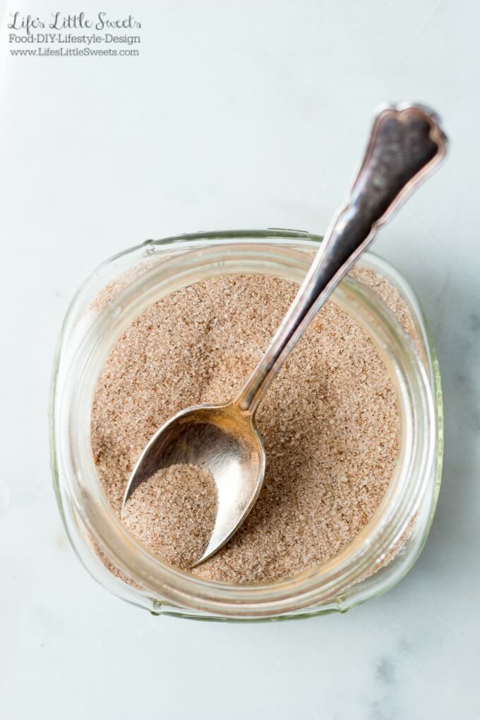 Cinnamon Sugar Mixture is a sugar spice mix that you can have on hand to top toast, ice cream and other foods. It's also an ingredient in Perfect Snickerdoodle Cookies and Simple Homemade Cinnamon Rolls. Keep it in a mason jar in your pantry to have on hand for when you need it!