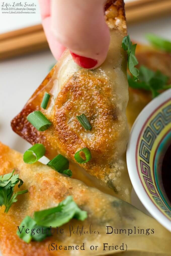 Vegetable Potsticker Dumplings (Steamed or Fried) are a flavor-packed and savory dumpling recipe. Enjoy them during Chinese New Year, game day, appetizer or dinner year round! #dumpling #potsticker #vegetable #wonton #Chinesefood