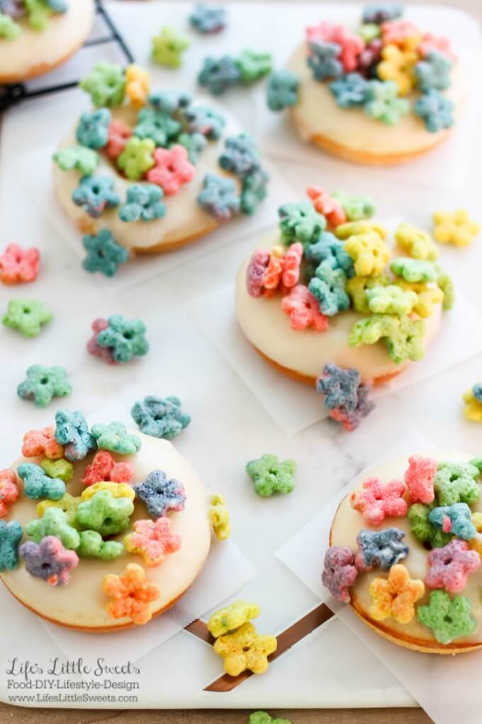 Glazed Cereal Baked Cake Donuts are a fun & delicious way to have your breakfast cereal! These fresh-baked cake donuts are dipped in vanilla glaze and sprinkled with cereal. (makes 12 donuts) #ad #CerealShakeup #CerealAnytime #CollectiveBias @Walmart @Post @MaltoMeal