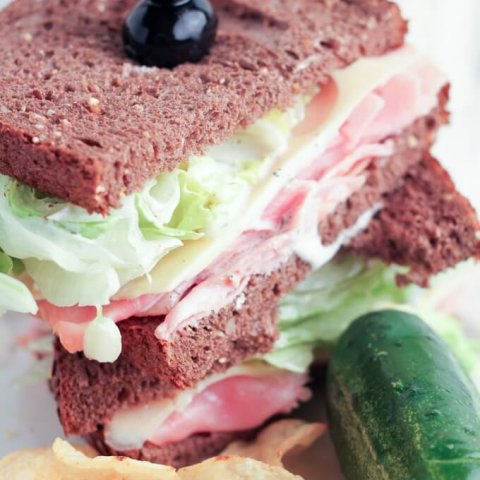 Wedge Salad Ham and Swiss Sandwich with Homemade Ranch Dressing www.LifesLittleSweets.com