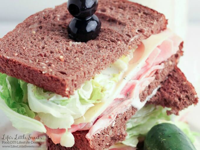 This Wedge Salad Ham and Swiss Sandwich with Homemade Ranch Dressing has all the crisp freshness of a wedge salad with Iceberg lettuce. This sandwich includes a recipe for Homemade Ranch Dressing which includes Hellmann's Real Mayonnaise® and goes so well with Hillshire Farms® Thin Sliced Honey Ham & Pepperidge Farm® bread! #ad #SandwichWithTheBest #CollectiveBias @Walmart @hillshirefarm @hellmanns @PepperidgeFarm