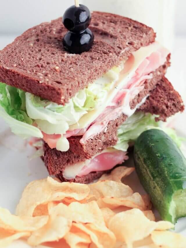Wedge Salad Ham and Swiss Sandwich with Homemade Ranch Dressing Story