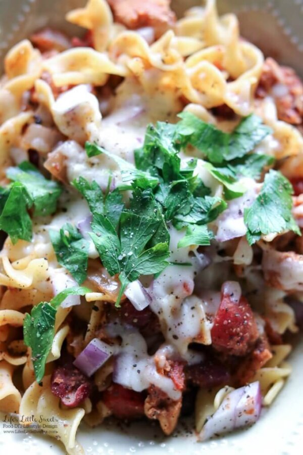 Easy CrockPot Turkey Chili with Egg Noodles Life's Little Sweets