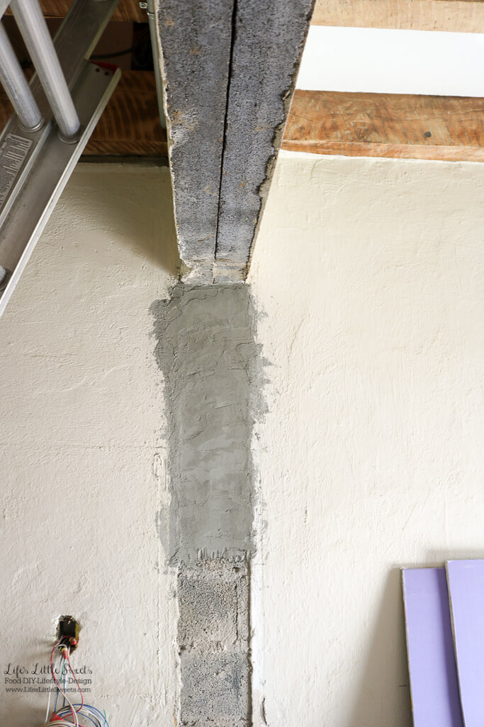 Patched Wall | Kitchen Renovation Ceiling Walls and Plumbing Update - Here's our latest update on the last 2 weeks for our modern, industrial Kitchen Renovation Project Series (45 photos!).