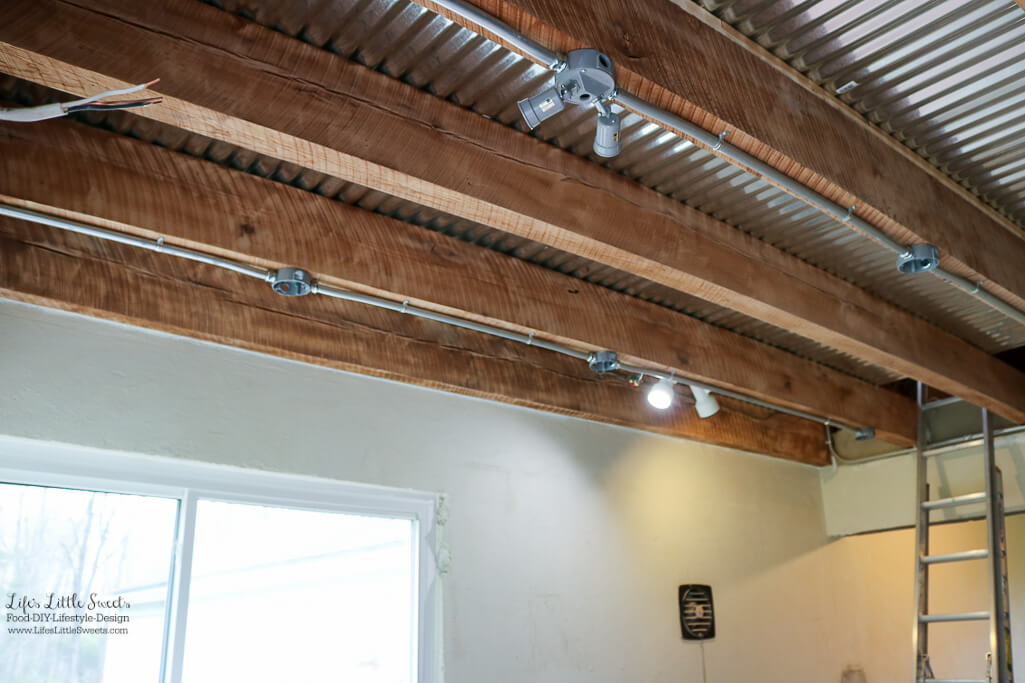 New Electrical piple and bases for lighting fixtures | Kitchen Renovation Ceiling Walls and Plumbing Update - Here's our latest update on the last 2 weeks for our modern, industrial Kitchen Renovation Project Series (45 photos!). www.LifesLittleSweets.com
