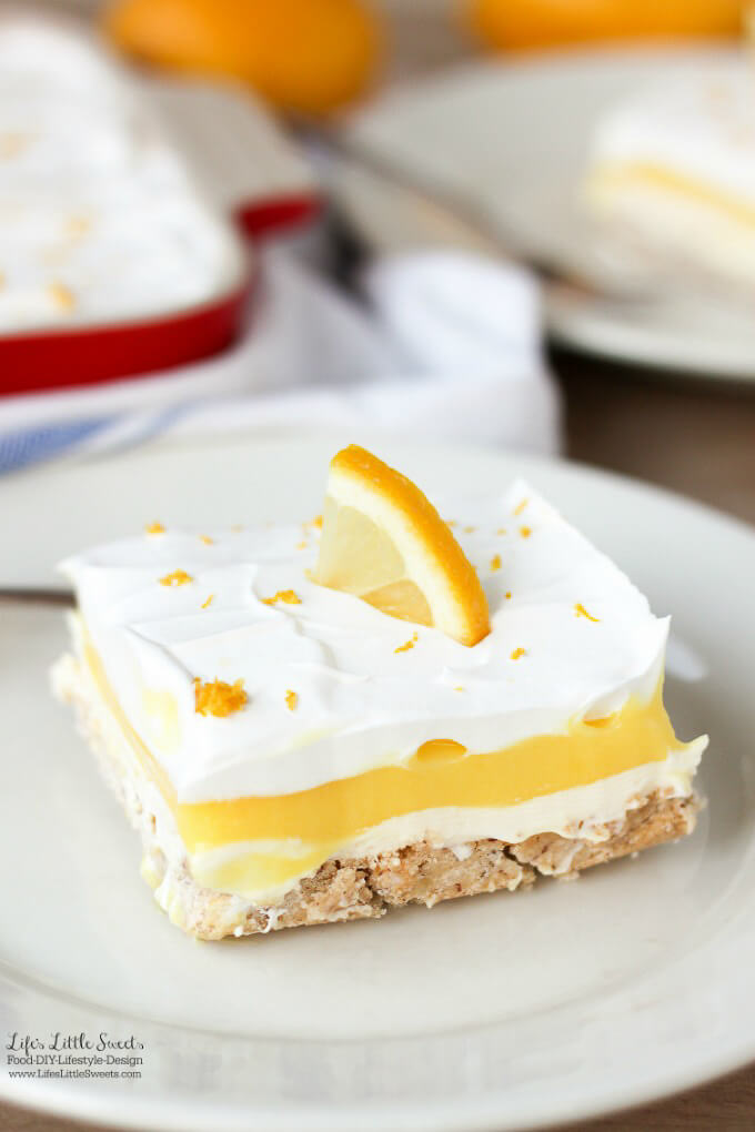 Dreamy Lemon Lush Recipe | Here are 12 Mother's Day Recipes for Mother's Day! From Breakfast, to salad, to dinner, and dessert options, we have something to make Mom feel special and treated! www.LifesLittleSweets.com